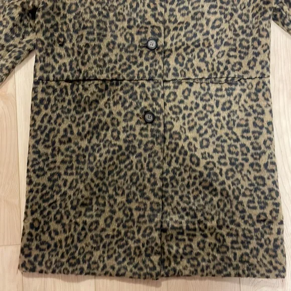 Old Navy Long-Line Cardigan Coat, Leopard, sz XS - Picture 4 of 13